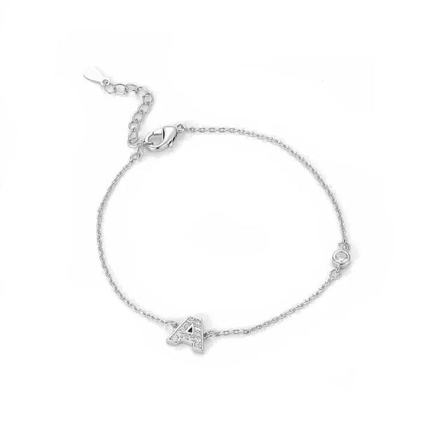 Essential Initial Letter Charm Zircon Bracelet - Dazzle Jewellery