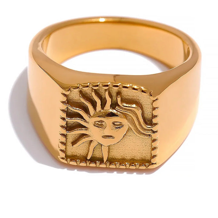 Gold Plated Abstract Sun Ring - Dazzle Jewellery