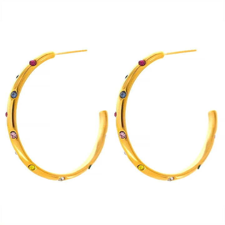 Gold plated big hoop earrings