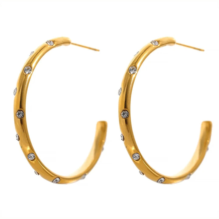 Gold plated big hoop earrings