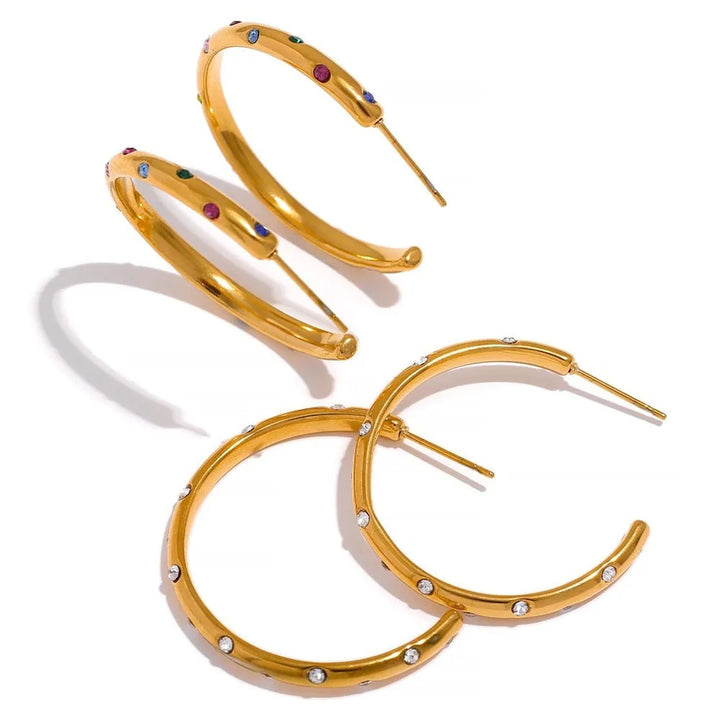 Gold Plated Big Hoop Earrings - Dazzle Jewellery