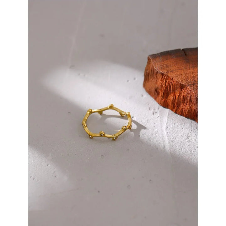 Gold plated cubic zirconia twig ring