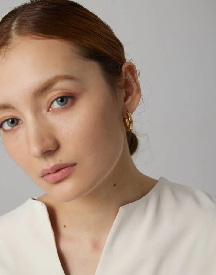 Gold plated elegant hinge back earrings