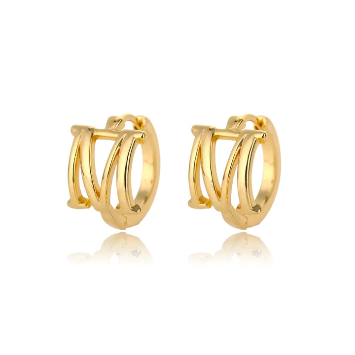 Gold plated initial letter huggie earrings