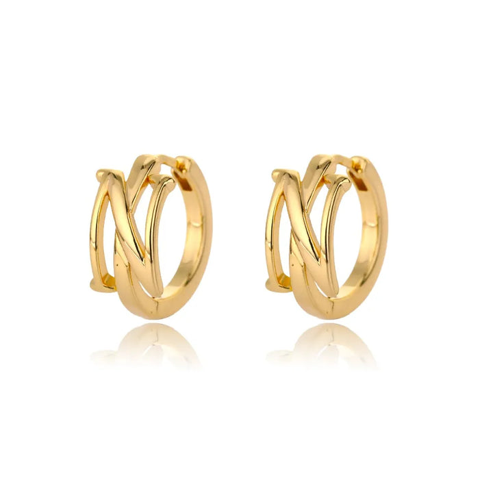 Gold plated initial letter huggie earrings