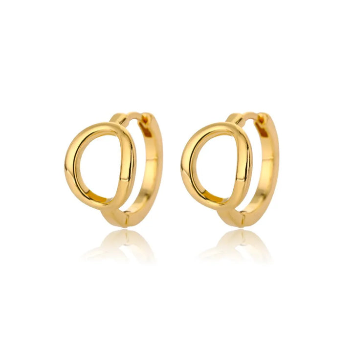 Gold plated initial letter huggie earrings