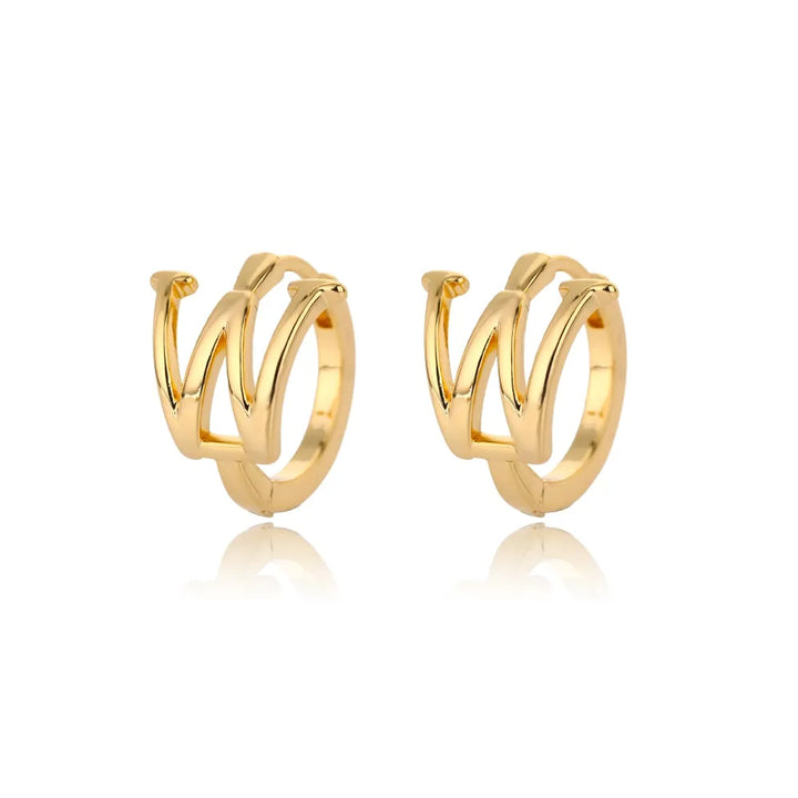 Gold plated initial letter huggie earrings