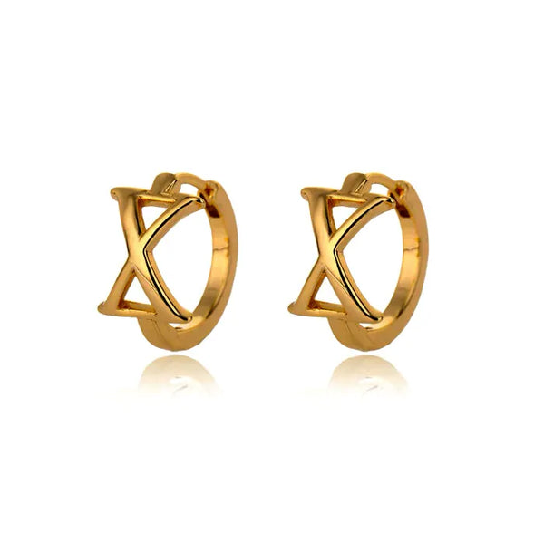 Gold Plated Initial Letter Huggie Earrings - Dazzle Jewellery