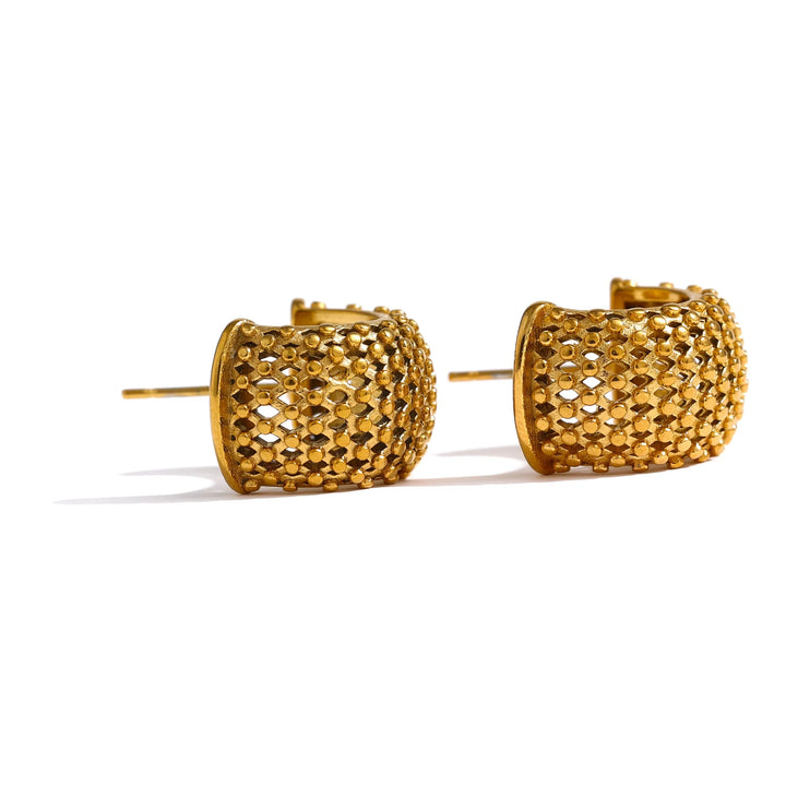 Gold plated mesh earrings