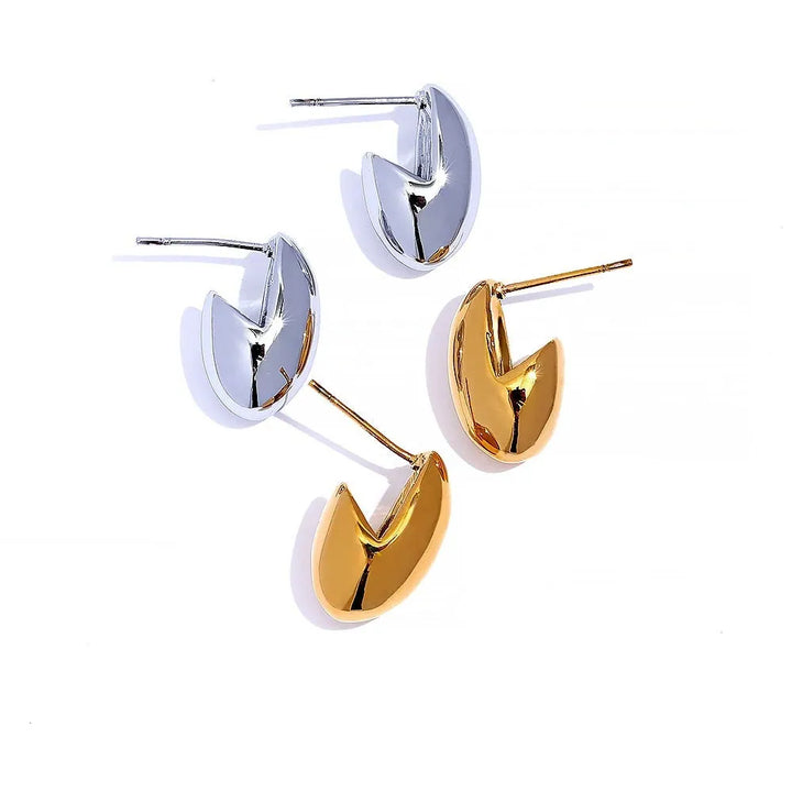 Gold Plated Minimalist Fashion Earrings - Dazzle Jewellery