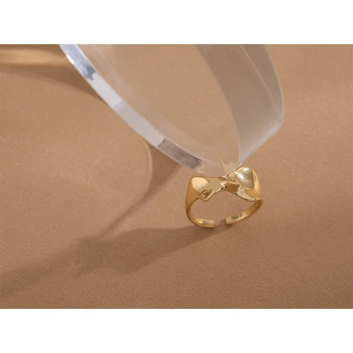 Gold plated modern statement ring