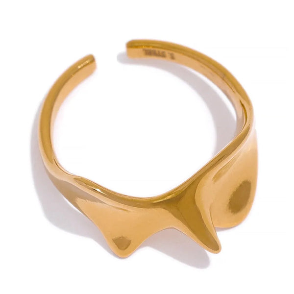 Gold Plated Modern Statement Ring - Dazzle Jewellery