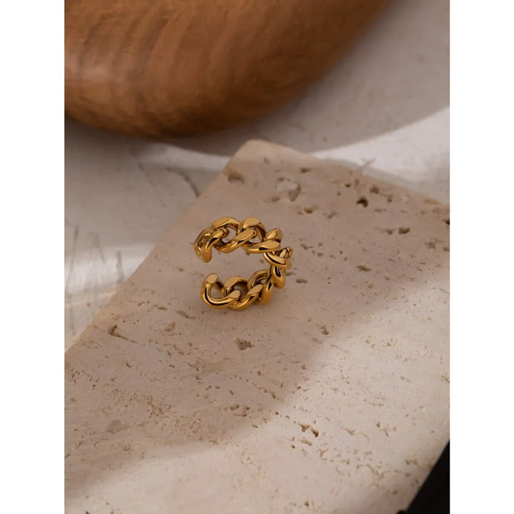 Gold plated open chain ring