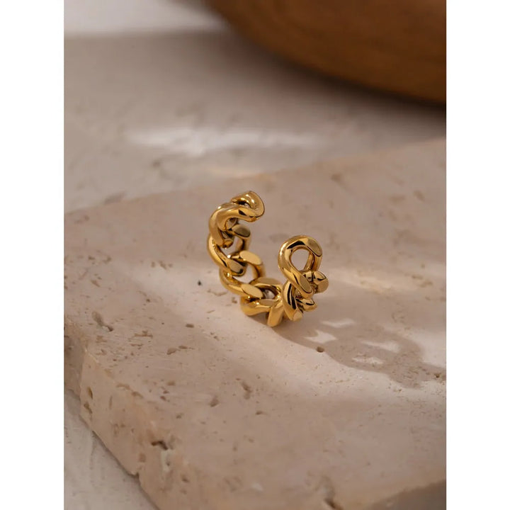 Gold plated open chain ring