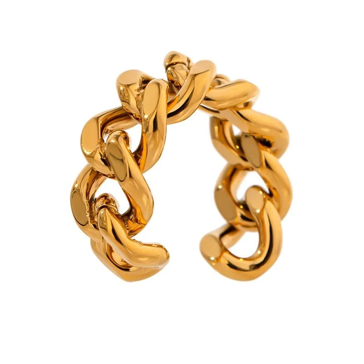 Gold Plated Open Chain Ring - Dazzle Jewellery