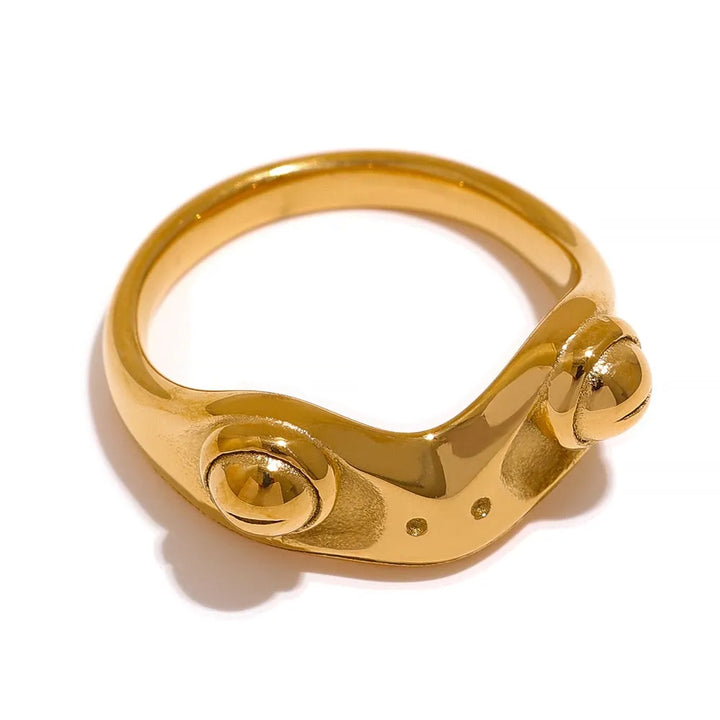 Gold plated playful cubic zirconia ring