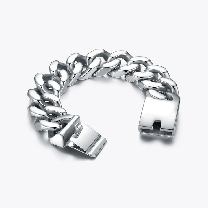 Gold plated punk chunky wide chain bracelet