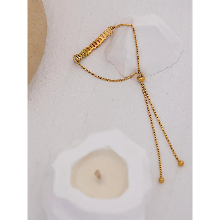 Gold plated rainbow cubic zirconia slider bracelet