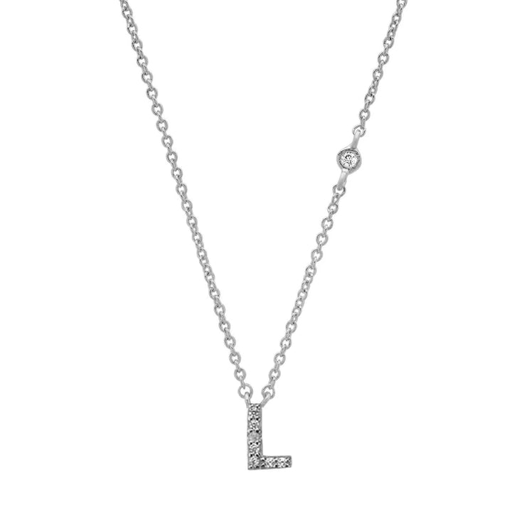 Gold plated sterling silver initial letter pendant cubic zirconia necklace