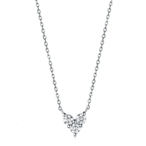 Gold Plated Sterling Silver Lab Grown Diamond Heart Pendant Necklace - Dazzle Jewellery