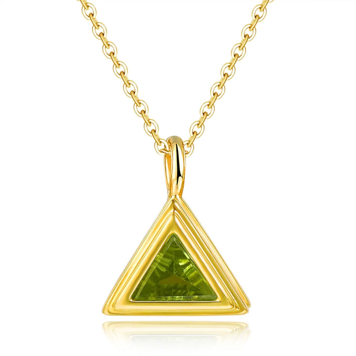 Gold plated sterling silver natural topaz peridot rhodolite garnet pendant necklace