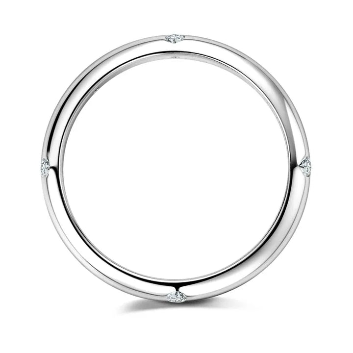 Gold plated sterling silver simple domed moissanite ring