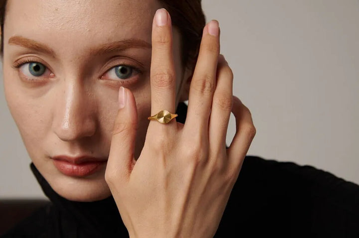 Gold plated sunburst ring