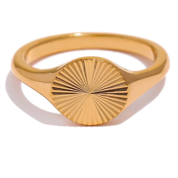 Gold Plated Sunburst Ring - Dazzle Jewellery