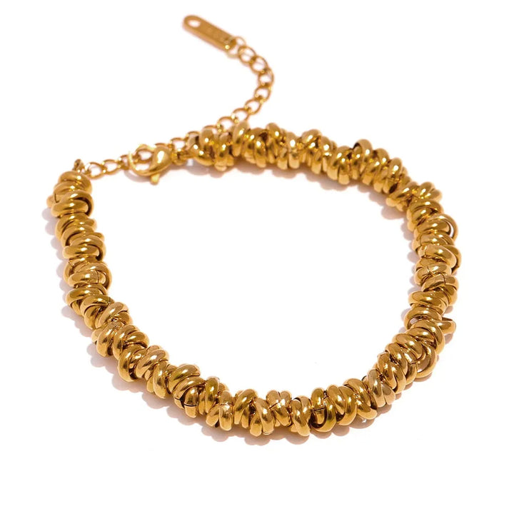 Gold Plated Thick Chain Fashion Bracelet - Dazzle Jewellery