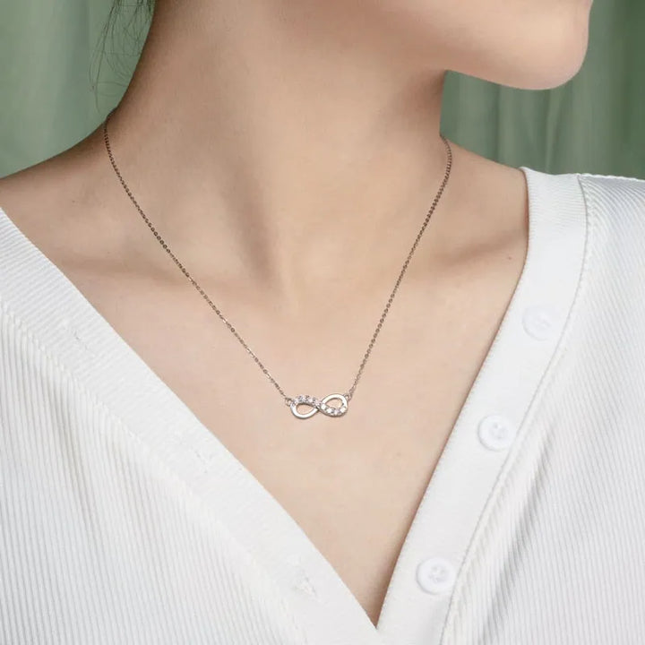 Moissanite infinity symbol pendant necklace