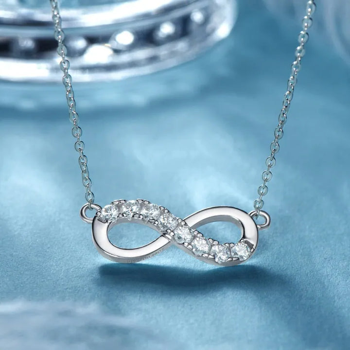 Moissanite infinity symbol pendant necklace