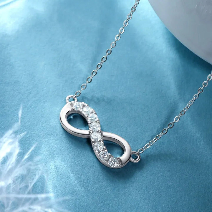 Moissanite infinity symbol pendant necklace