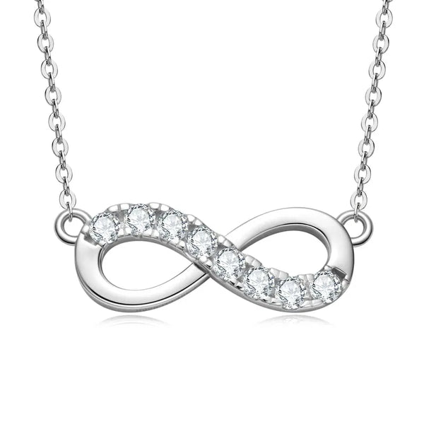 Moissanite Infinity Symbol Pendant Necklace - Dazzle Jewellery