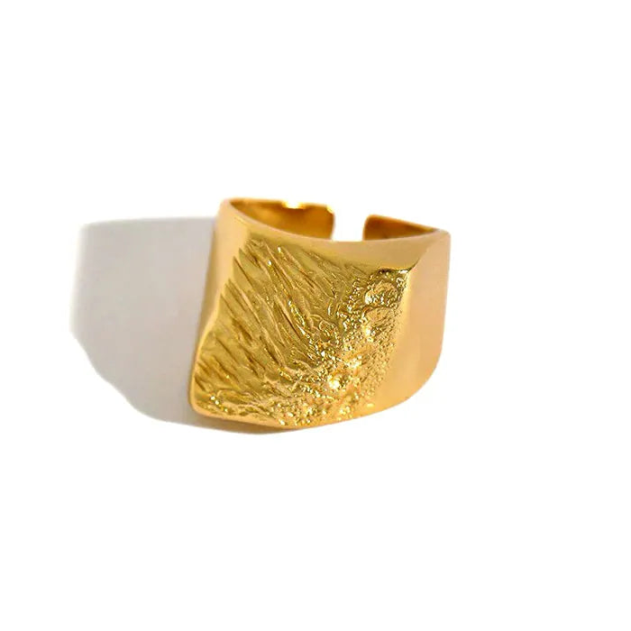 Sterling Silver Chunky Adjustable Cut Ring - Dazzle Jewellery