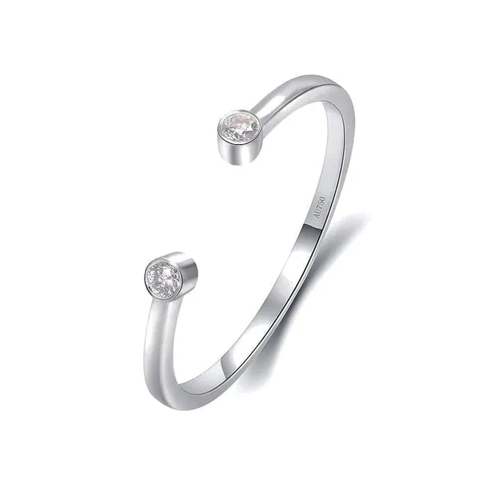 Sterling Silver Moissanite Open Ring - Dazzle Jewellery