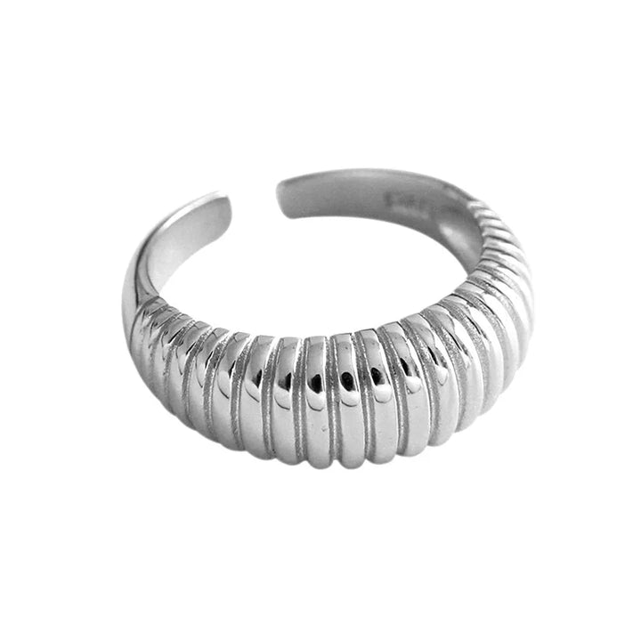 Sterling silver open essential texture ring