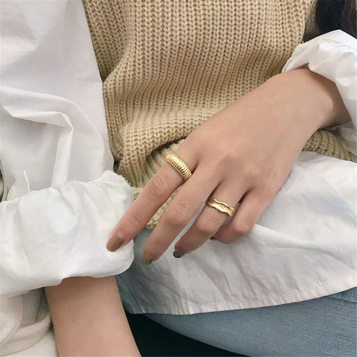 Sterling silver open essential texture ring
