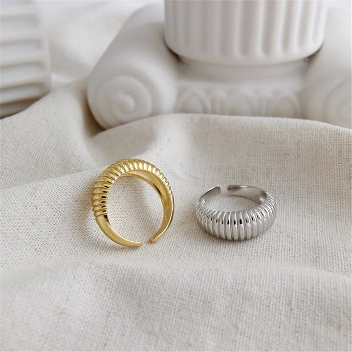 Sterling silver open essential texture ring